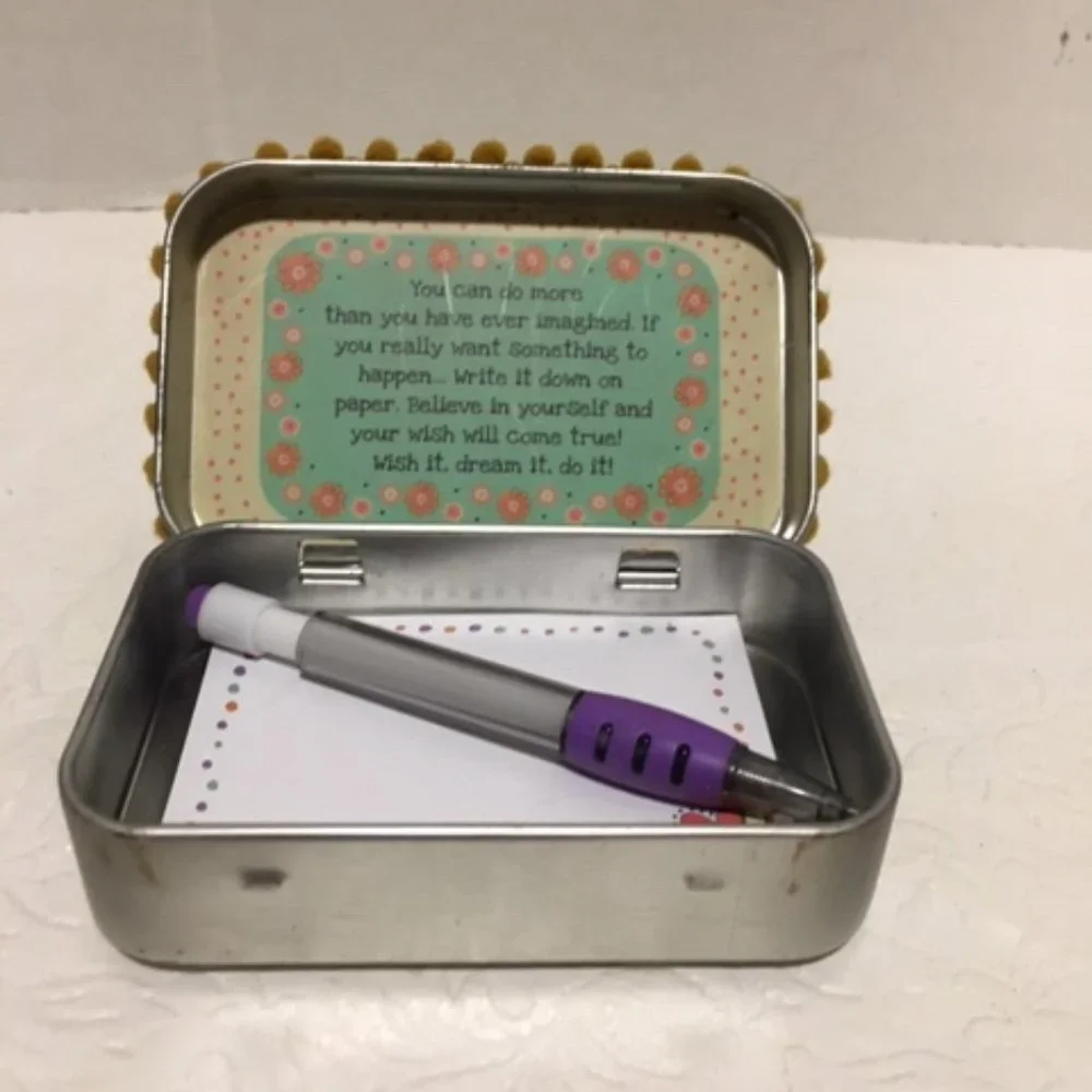 Natural Life Wish It Brown Fringe Prayer Box Gift Idea Friendship 2.5